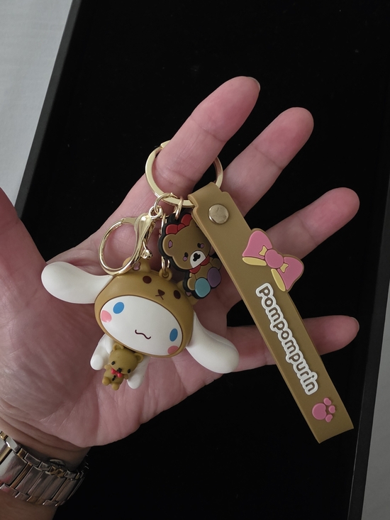 The Unbranded Brand Accessories - Pompompurin Brown & White Character Keychain with Strap